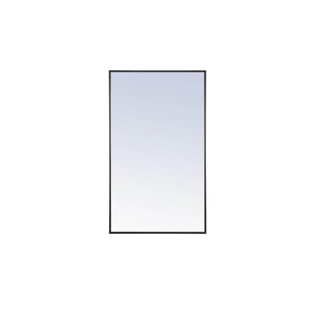 ELEGANT DECOR Metal Frame Rectangle Mirror 24 Inch Black MR4074BK